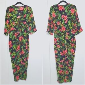 Zara black floral long sleeve jumper size M